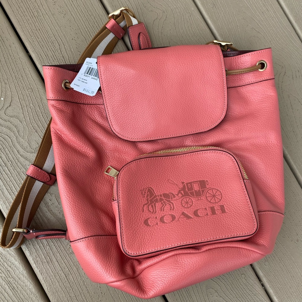 Coach leather backpack w/ coach logo - new w/ tags